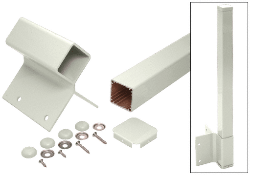 C.R. Laurence CRL 36&quot; Oyster White  200, 300, 350 and 400 Series 90 Degree Fascia Mounted Post Kit | FP936K0W