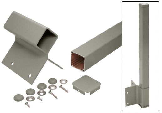 C.R. Laurence CRL 36&quot; Beige Gray  200, 300, 350 and 400 Series 90 Degree Fascia Mounted Post Kit | FP936KBGY