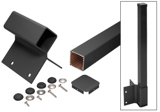 C.R. Laurence CRL 42&quot; Matte Black  200, 300, 350 and 400 Series 90 Degree Fascia Mounted Post Kit | FP942KBL