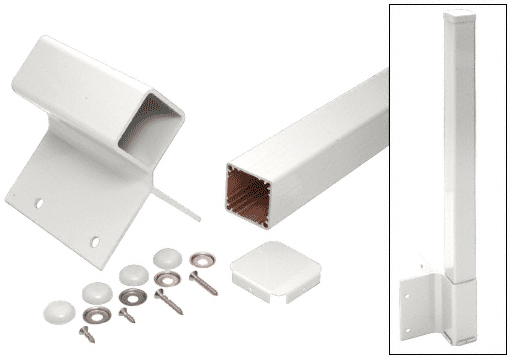 C.R. Laurence CRL 42&quot; Sky White  200, 300, 350 and 400 Series 90 Degree Fascia Mounted Post Kit | FP942KW
