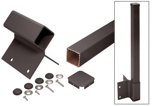 C.R. Laurence CRL 48&quot; Matte Bronze  200, 300, 350 and 400 Series 90 Degree Fascia Mounted Post Kit | FP948KBRZ