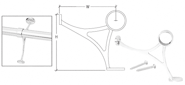 C.R. Laurence CRL Polished Stainless Steel Combination Bracket for 1-1/2&quot; Tubing | FRCB15PS