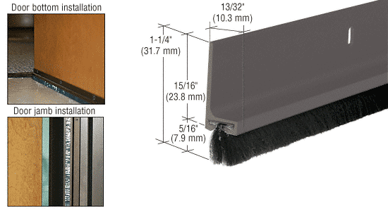 CRL Bronze Finish Finned Door Sweep | FS77BRZ | FS77BRZ