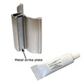 Gordon Glass&#174; 3" Brushed Nickel Frameless Shower Door Handle with Metal Strike and Clear 100% Pure RTV Silicone Sealant - 0.5 oz. Squeeze Tube for 1/8", 5/32", 3/16", 1/4" Glass - Set