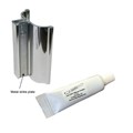 Gordon Glass&#174; 3" Bright Chrome Frameless Shower Door Handle with Metal Strike and Clear 100% Pure RTV Silicone Sealant - 0.5 oz. Squeeze Tube for 1/8", 5/32", 3/16" and 1/4" Glass - Set