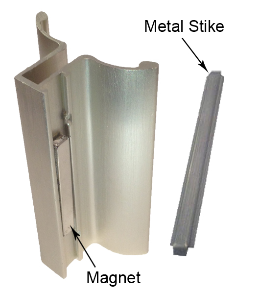 Frameless Shower Door Handle with Magnet - Brushed Nickel | FSDH4BNK