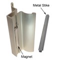 Gordon Glass&#174; Brushed Nickel Frameless Shower Door Handle with Magnet and Stainless Steel Strike Plate - Set