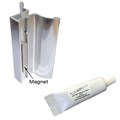 Gordon Glass&#174; 3-3/4" Bright Chrome Frameless Shower Door Handle with Magnet and Clear 100% Pure RTV Silicone Sealant - 0.5 oz. Squeeze Tube for 1/8", 5/32", 3/16", 1/4" Glass - Set