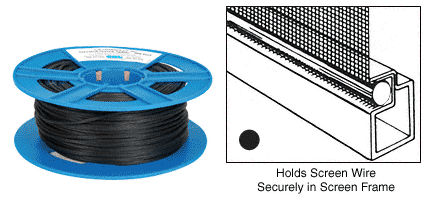 C.R. Laurence Black .190&quot; Foam Core Screen Spline - 500 ft Roll | FSS190