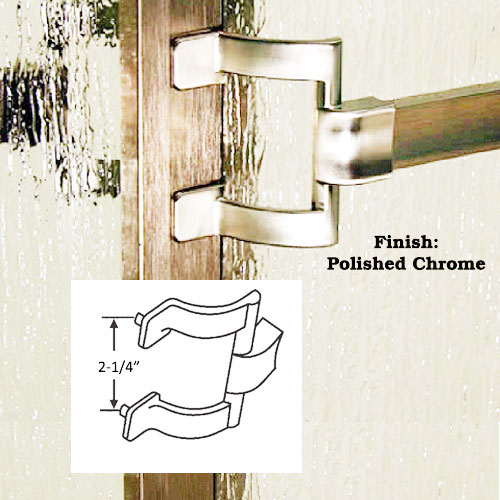 Chrome Framed Sliding Shower Towel Bar and Brackets | FSDTB9905CH1