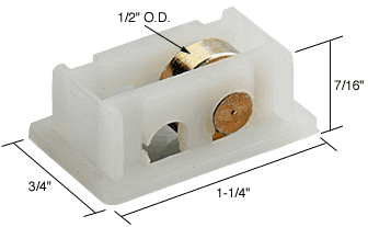 Sliding Window Roller with 1/2&quot; Steel Wheel for Acorn Series 2100 thru 2300 Old Style Windows | G3058 | G3058