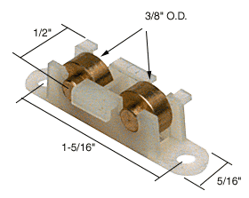 Sliding Window Roller with Dual 3/8&quot; Brass Wheels for House of Aluminum Windows | G3091 | G3091