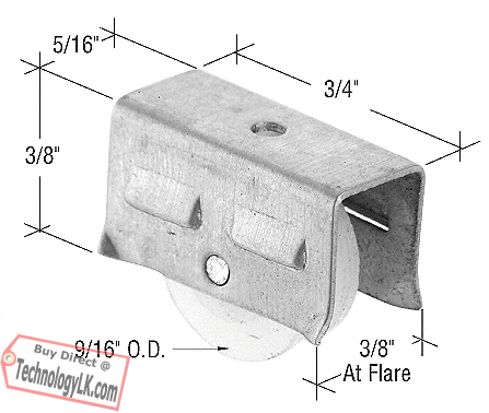 9/16&quot; Nylon Sliding Window Roller - Package | G3094 | G3094