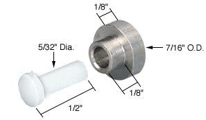 C.R. Laurence CRL 7/16&quot; Stainless Steel Sliding Window Repalcement Roller with Axle Pin for Premiere Windows | G3098
