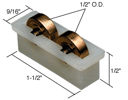 Sliding Window Roller with Dual 1/2&quot; Brass Wheels | G3119 | G3119