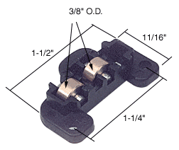 Sliding Window Roller with Dual 3/8&quot; Brass Wheels |  G3132  | G3132