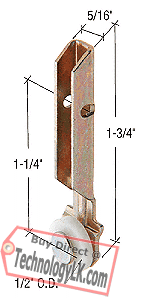 Sliding Window Roller with 1/2&quot; Nylon Wheel for Century - Elco Windows - Package | G3135 | G3135