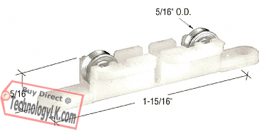 5/16&quot; Concave Edge Tandem Steel Window Roller Assembly - A.B.C. Windows - Package | G3158 | G3158