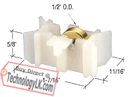 1/2&quot; Flat Edge Steel Window Roller Assembly - Alenco Windows - Package | G3166 | G3166