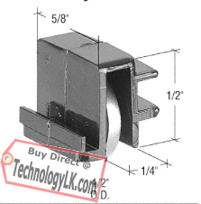 1/2&quot; Flat Edge Stainless Steel Window Roller Assembly - 5/8&quot; Housing - Package | G3171 | G3171