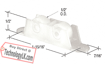 1/2&quot; Flat Edge Nylon WindowTandem Roller Assembly - 7/16&quot; Wide Housing | G3176 | G3176