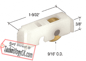 9/16&quot; Flat Edge Brass Window Roller Assembly - 11/32&quot; Wide Housing - Package | G3181 | G3181