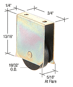 Sliding Window Roller with 19/32&quot; Nylon Flat Edge Wheel- 5/16&quot; Wide Housing - Package | G3195 | G3195