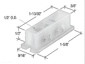 7/16&quot; Flat Edge Tandem Nylon Window Roller Assembly - 9/16&quot; Wide Housing - Package | G3208 | G3208