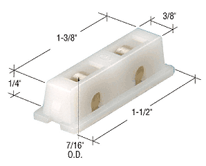7/16&quot; Flat Edge Tandem Brass Window Roller Assembly - 3/8&quot; Housing - Package | G3222 | G3222