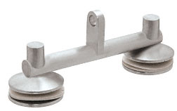 C.R. Laurence CRL Brushed Stainless Double Plate Glass Awning Pivot | GAS122BS