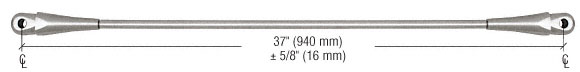 C.R. Laurence CRL Brushed Stainless 37&quot; Glass Awning System Connecting Rod for 36&quot; Wide Panels | GAS137BS