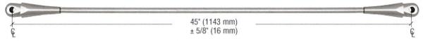 C.R. Laurence CRL Brushed Stainless 45&quot; Glass Awning System Connecting Rod for 42&quot; Wide Panels | GAS145BS