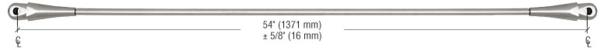 C.R. Laurence CRL Brushed Stainless 54&quot; Glass Awning System Connecting Rod for 48&quot; Wide Panels | GAS154BS