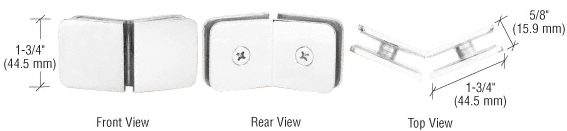 CRL Polished Chrome Traditional 135 Degree Glass Clamp | GCB135CH