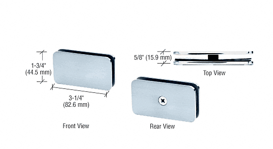 CRL Brushed Nickel Traditional 180 Degree Glass Clamp  | GCB180BN