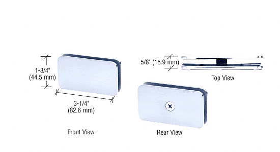 CRL Polished Chrome Traditional 180 Degree Glass Clamp | GCB180CH