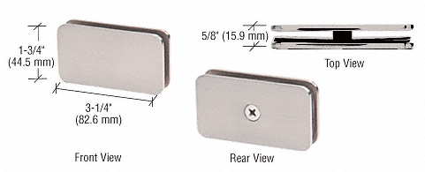 CRL Satin Nickel Traditional 180 Degree Glass Clamp | GCB180SN