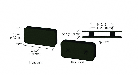 CRL Oil Rubbed Bronze Traditional 180 Degree Double Stud Glass Clamp  | GCB1840RB