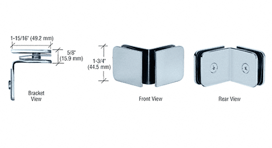 CRL Brushed Nickel Traditional Oversized 90 Degree Glass Clamp | GCB91BN