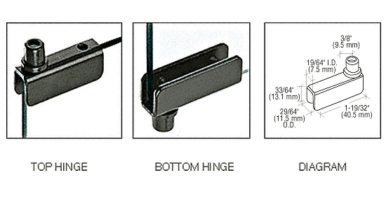 C.R. Laurence CRL Black Standard Mount Glass Door Hinges - Package | GDH5BL