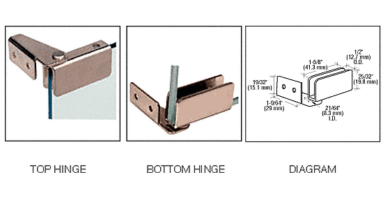 C.R. Laurence CRL Brass Recess Mount Glass Door Hinges - Package | GDH86BR