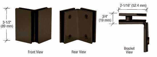 CRL Oil Rubbed Bronze Geneva Series Glass-to-Glass Bracket | GE0900RB