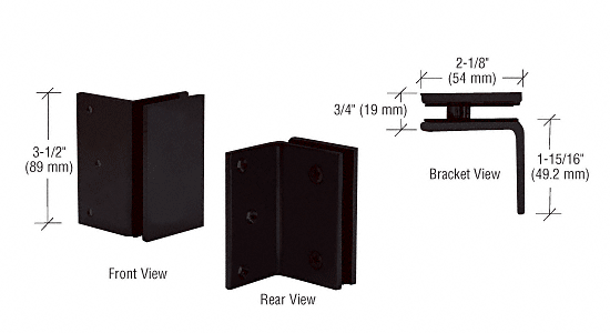 CRL Oil Rubbed Bronze Geneva Series Wall Mount Bracket | GE90S0RB
