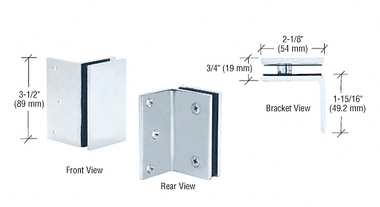 CRL Polished Chrome Geneva Series Wall Mount Bracket | GE90SCH