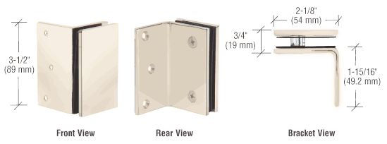 CRL Polished Nickel Geneva Series Wall Mount Bracket | GE90SPN