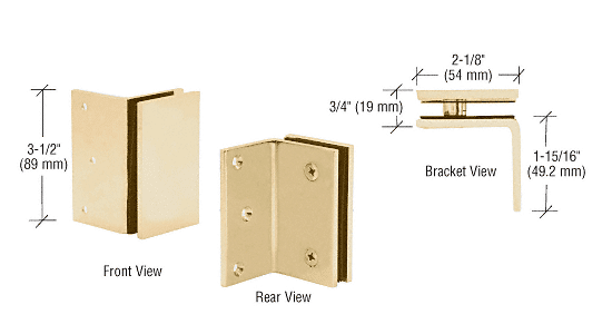 CRL Gold Plated Geneva Series Wall Mount Bracket | GE90SGP