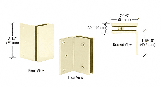 CRL Satin Brass Geneva Series Wall Mount Bracket | GE90SSB