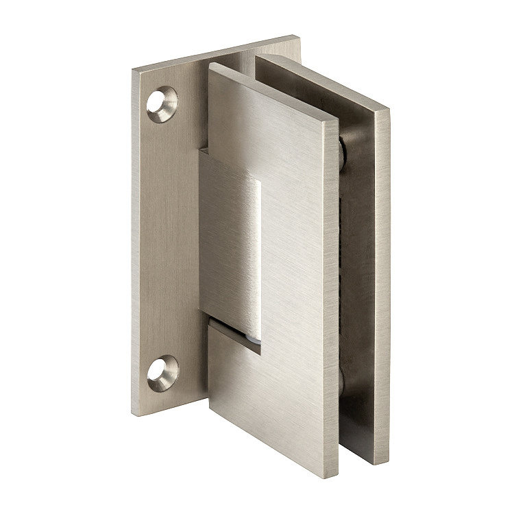 CRL Geneva 037 Series Brushed Nickel Wall Mount Full Back Plate Standard Hinge | GEN037BN