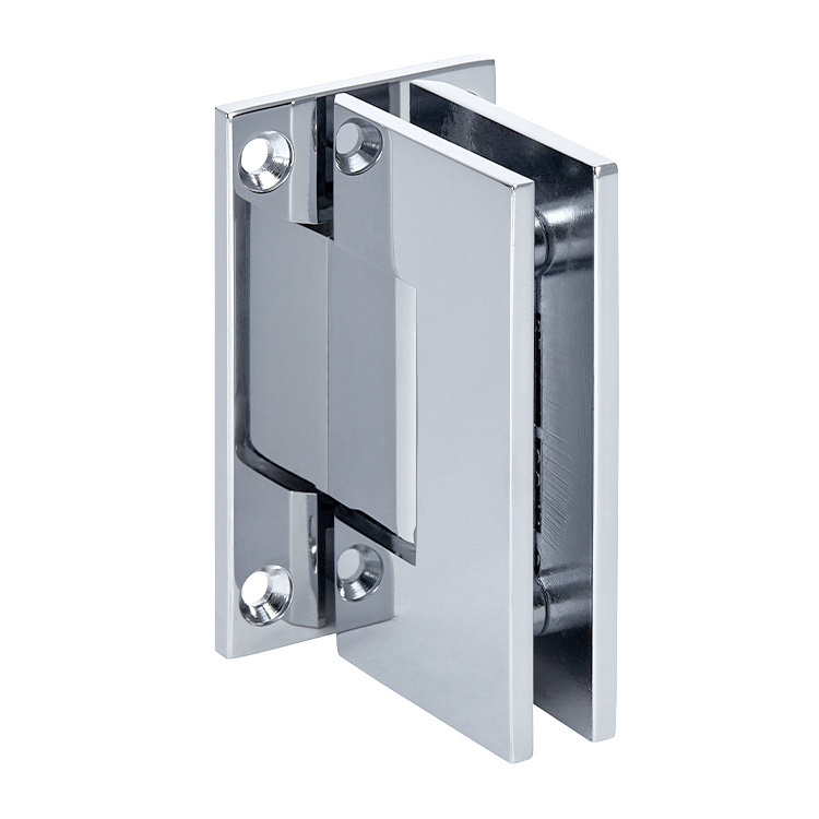 CRL Geneva 037 Series Polished Chrome Wall Mount Full Back Plate Standard Hinge | GEN037CH