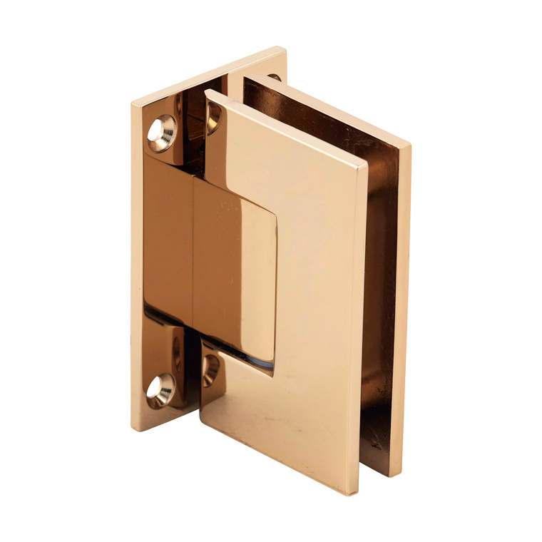 CRL Geneva 037 Series Gold Plated Wall Mount Full Back Plate Standard Hinge | GEN037GP